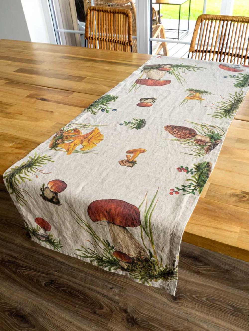 LINOROOM - Tafelloper "Forest Mushrooms" | De Tafel Tienen